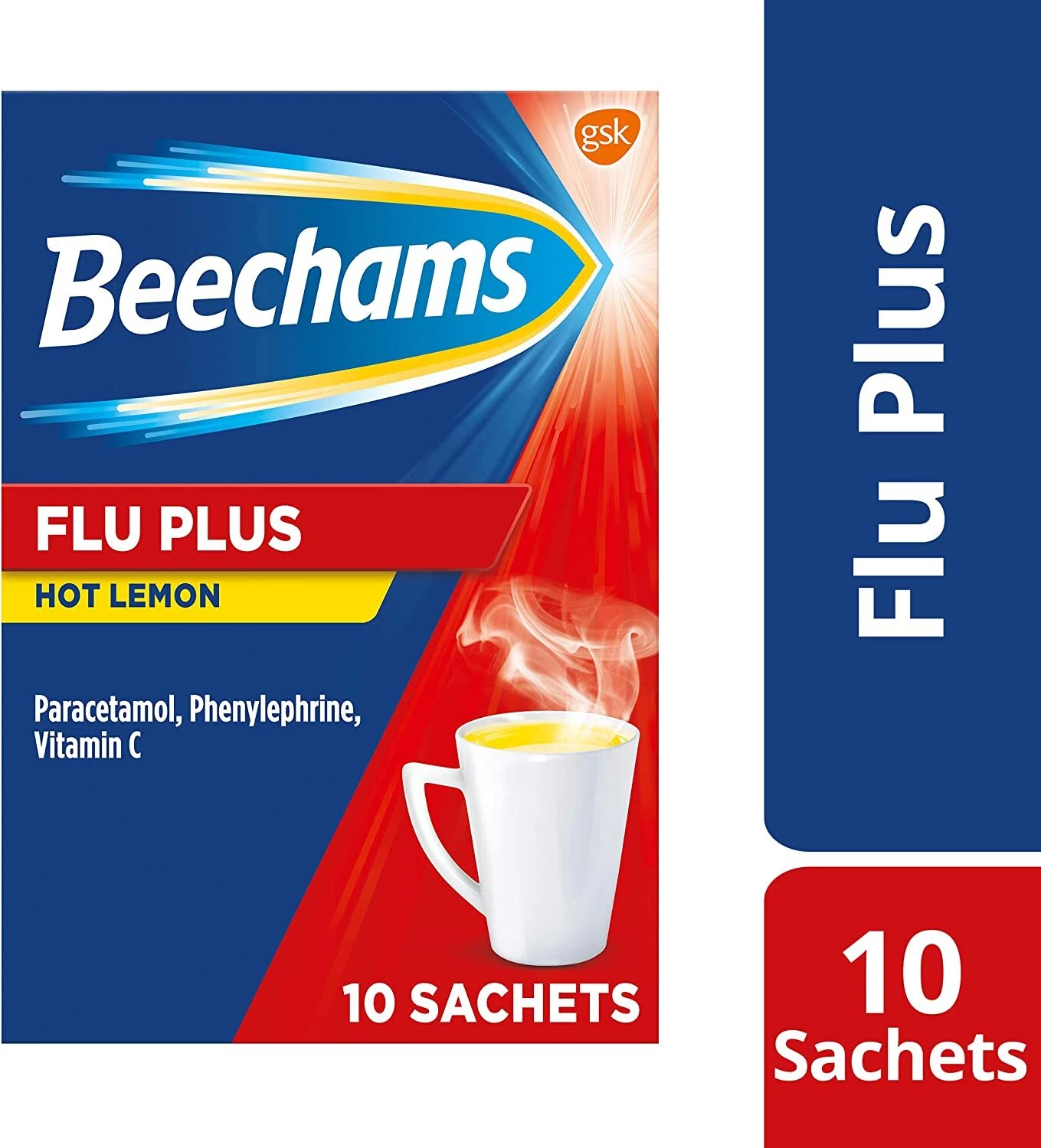 Beechams Flu Plus Hot Lemon Sachets  x 10