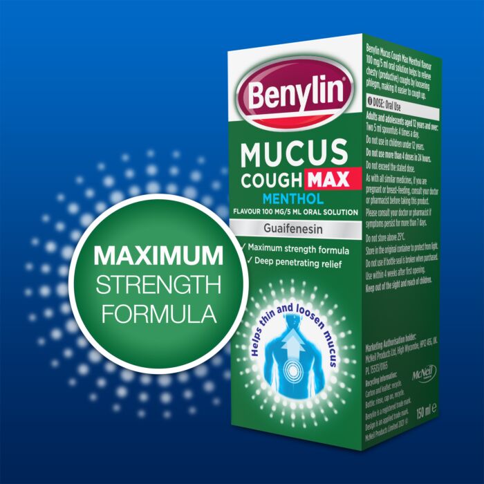 Benylin Mucus Max Menthol Cough x 150ml/ McN.